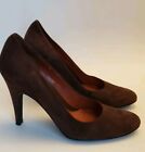 Brown Suede Pumps Chocolate Classic High Heels 4in. Size 9.5M from LINEA PAOLO