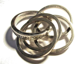 STERLING SILVER ITALIAN PIANEGONDA DESIGNER MULTIBAND STATEMENT RING SIZE P - Picture 1 of 2