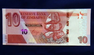 2020 ZIMBABWE  Banknote 10 dollars  UNC GEM in quality consecutive - Picture 1 of 3