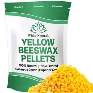 Organic Yellow Beeswax Pellets 1 lb, Pure, Natural, Cosmetic Grade Bees wax - Picture 1 of 9