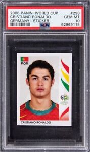 2006 Panini World Cup Germany Sticker 298 Cristiano Ronaldo - PSA 10