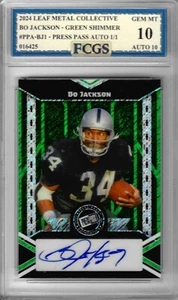 2024 Leaf Metal Collective Bo Jackson Auto #PPA-BJ1 1/1 FCGS 10 GEM W IDEALNYM STANIE (AU 10) - Zdjęcie 1 z 2