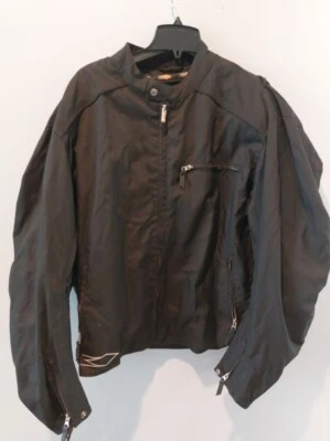 Power Trip Motorcycle Jacket Padded Armor + Liner Black Nylon Full Zip Mens 2XL Foto 1 de 4