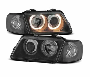 headlights for AUDI A3 1996 1997 1998 1999 2000 angel eyes black LHD RHD - Picture 1 of 1