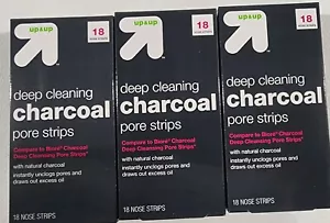 3 Pack Up & Up Deep Unclog Pores Cleaning Charcoal Pore Cleansing 54 Strips - Picture 1 of 2