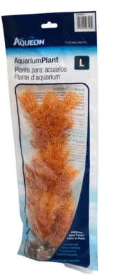 Planta grande cola de zorro naranja Aqueon para acuario base ponderada 13"L decorativa  Foto 1 de 3