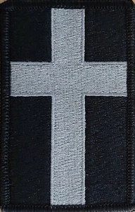 Christian Cross Patch W/ Hook & Loop Fastener Gray & Black Tactical Version - Picture 1 of 2