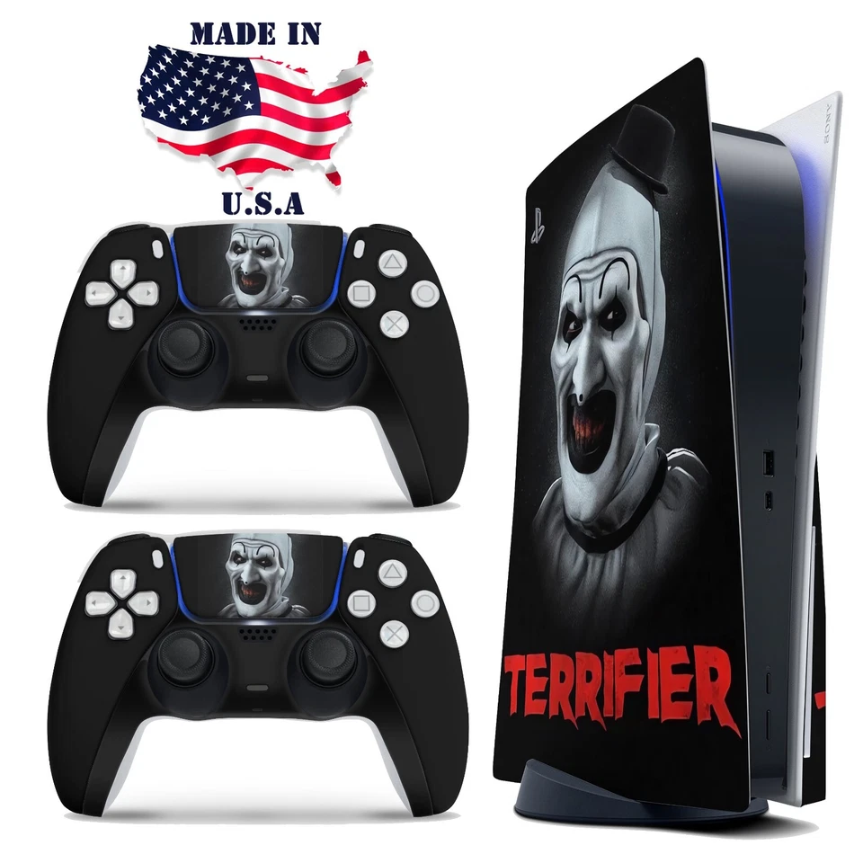 Terrifier Art the Clown PS5 Console & Controller Vinyl Skin Wrap Decal Set