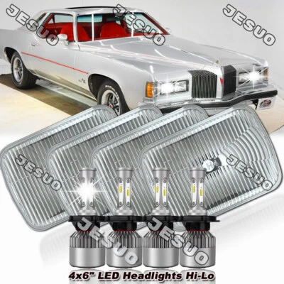4PCS 4x6" LED Headlights DRL Turn Signal for Pontiac Grand Prix 1976-1987 Foto 1 de 4