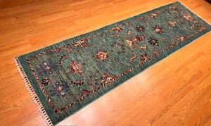 2.9 x 10 Ft HandMade High Quality_Natural Dyes _Fine Wool_Afghan Ziegler Runner - Picture 1 of 15