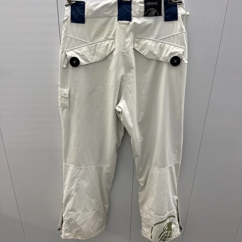Pantalones de snowboard Grenade para hombre talla pequeña 34x30 blanco cintura ajustable Foto 1 de 4