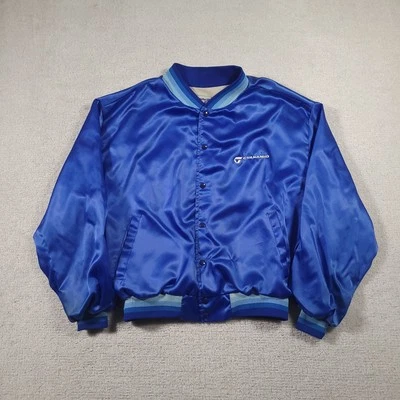 Chaqueta Swingster De Colección Para Hombres 3XL Azul Satinado Bombardero Forrada Frontal Hecha en EE. UU. Foto 1 de 4