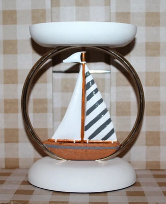 Anillo de velero náutico Bath & Body Works soporte de pedestal de vela de 3 mechas NUEVO 2025 Foto 1 de 2