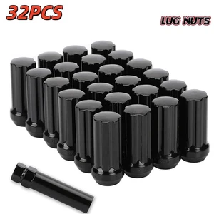 32Pcs Black 2" Tall M14x1.5 Tuner Spline Lug Nuts Fit Ford F250 F350 Super Duty - Picture 1 of 11