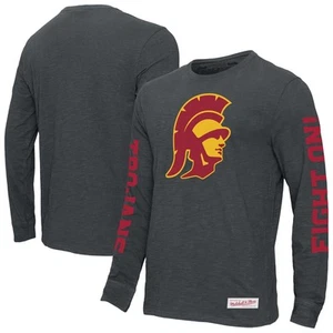 Men's-Mitchell & Ness  Charcoal USC Trojans Team Pride Long Sleeve T-Shirt - Picture 1 of 3