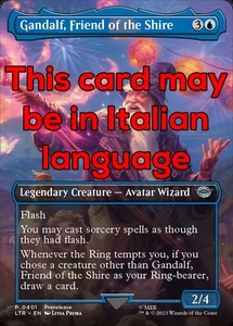 MTG GANDALF, FRIEND OF THE SHIRE 401 FOIL EXC AMICO CONTEA PRERELEASE LTR X EN - Picture 1 of 1