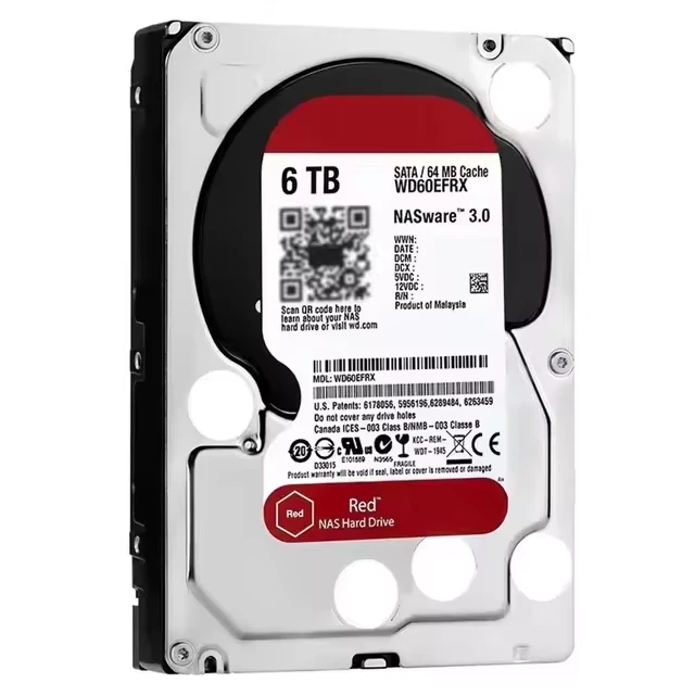 Disque Dur Western Digital Red 6TB WD60EFRX NASware 3.0 SATA III 64MB 3.5'' - Bild 1 von 1
