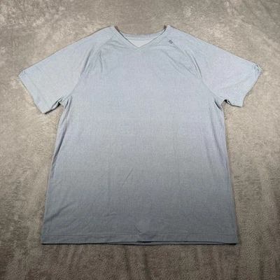 Lululemon Metal Vent Tech Shirt Mens Large Chambray Vapor V Neck Short Sleeve - Image 1 of 4