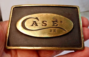 1978 Anacortes Brass Works CASE XX Knives Logo Solid Brass Belt Buckle 3" x 2" - Picture 1 of 6