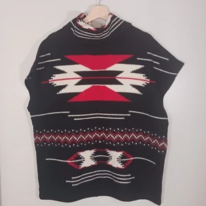 Lauren Ralph Lauren Wolle Boho Western Southwestern Damen Poncho Gr. XL - Bild 1 von 5