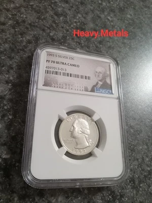 1993-S Washington Silver Proof Quarter PF70  NGC EXCELLENT LOW PRICE!! - Image 1 of 4