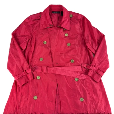 Black Label by Chicos Women Trench Coat Belted Double Breasted Poppy Pink Size 2 - Image 1 of 4