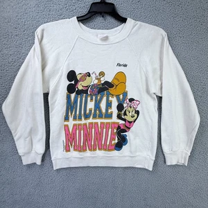 Vintage Disney Mickey Minnie Sweatshirt Damen klein weiß Florida 90er Rundhalsausschnitt - Bild 1 von 16