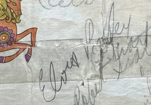 Elvis Presley Hand Signed Autograph on ripped note page w other signatures OOAK - Picture 1 of 7