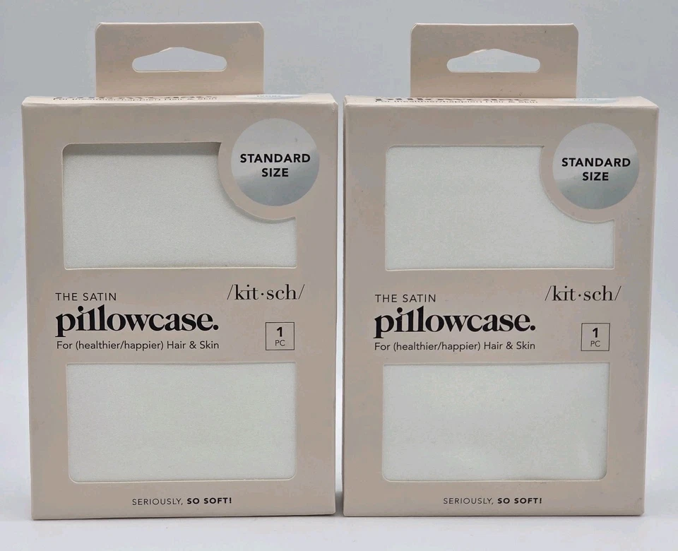 Kitsch Satin Pillowcase with Zipper for Hair & Skin Softer Than Silk Pillow Cas