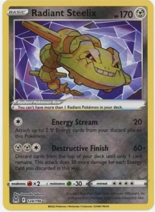 Radiant Steelix 124/196 Espada y Escudo Orígenes Perdidos Raro Holo Tarjeta Pokémon - Imagen 1 de 2