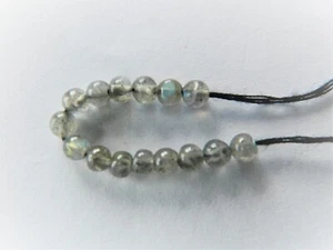 Labradorite, Cute Little Smooth 2.5-3mm Round Beads, Nice Highlights! Bag Of 15 - Bild 1 von 1