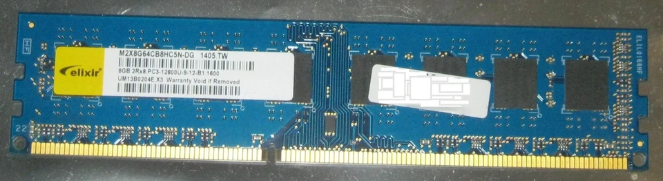 8GB ELIXIR DDR3 1600MHz PC3-12800U DIMM 240-pol. CL11 M2X8G64CB8HC5N-DG XMP TOP - Bild 1 von 1