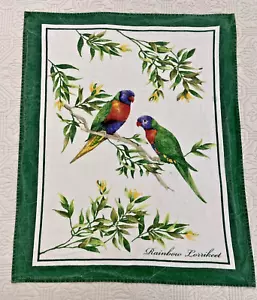 Vintage Dan Samuels Tea Towel w Rainbow Lorikeet Pattern Kitchen Bird Art Gift - Bild 1 von 11