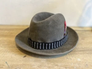 Vintage Stetson Fur Felt Fedora w Feather Hatband - Picture 1 of 9