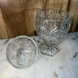Vintage Glas Ei Süßigkeiten Pedastal Deckeldose 9" x 5"  - Bild 1 von 8