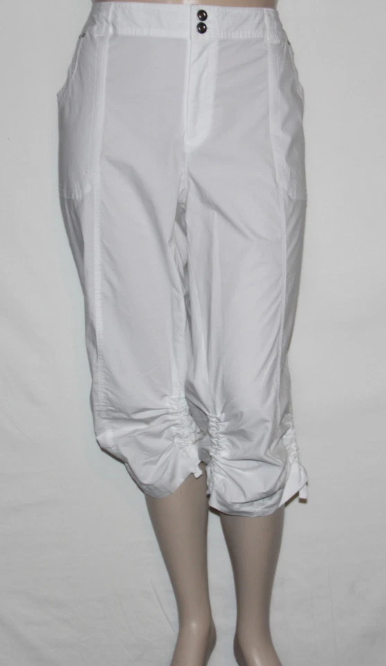 NUEVO INC International Concepts Talla Grande 24W Pantalones Cortos Carga Acanalados BLANCO Foto 1 de 1