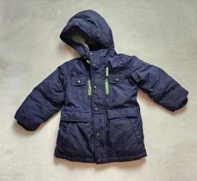 Toddler boys 4 Lands End winter ski snow parka coat in navy blue - Image 1 of 4