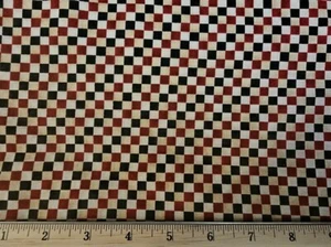 DEBBIE MUMM Fabric - Black ~ Red ~ Tan & Cream Check - by the HALF yard (18") - Picture 1 of 1
