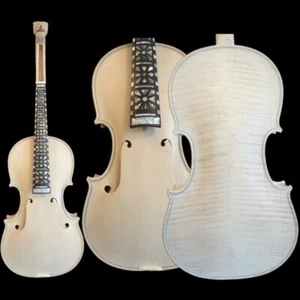 Unfinished 4*5 strings Hardanger fiddle,flames maple back 9 strings Violin 4/4 - Picture 1 of 10