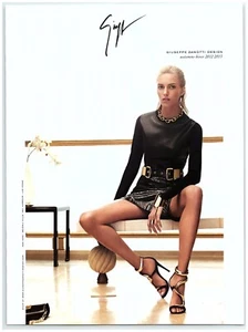 2012 Giuseppe Zanotti Design Print Ad Anja Rubik Open Legs Sexy Heels Legs Skirt - Picture 1 of 1