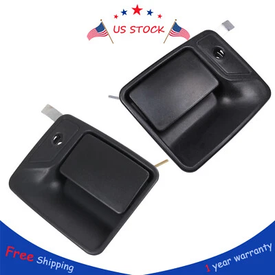 Door Handle Set For 1999-2016 Ford F-250 F-350 Super Duty Front Outer 2Pcs Black - Imagem 1 de 4