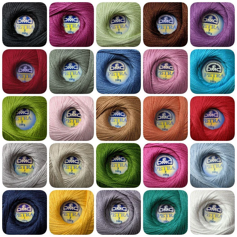 DMC Petra 3 100% Cotton Crochet Thread Yarn 100g Full Range - Image 1 of 1