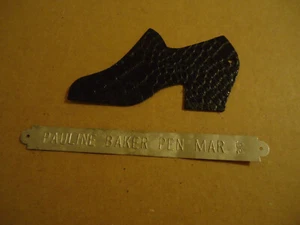 Mini scarpa Pen Mar Park PA MD in pelle, etichetta in metallo, nastro 1893, gagliardetti piccoli - Foto 1 di 6