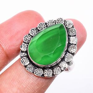 Green Onyx Gemstone 925 Sterling Silver Jewelry Ring Size 6