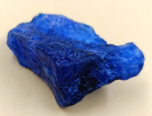 Piedra preciosa suelta MKQ de zafiro azul natural trozo áspero certificado 129 quilates - Imagen 1 de 12