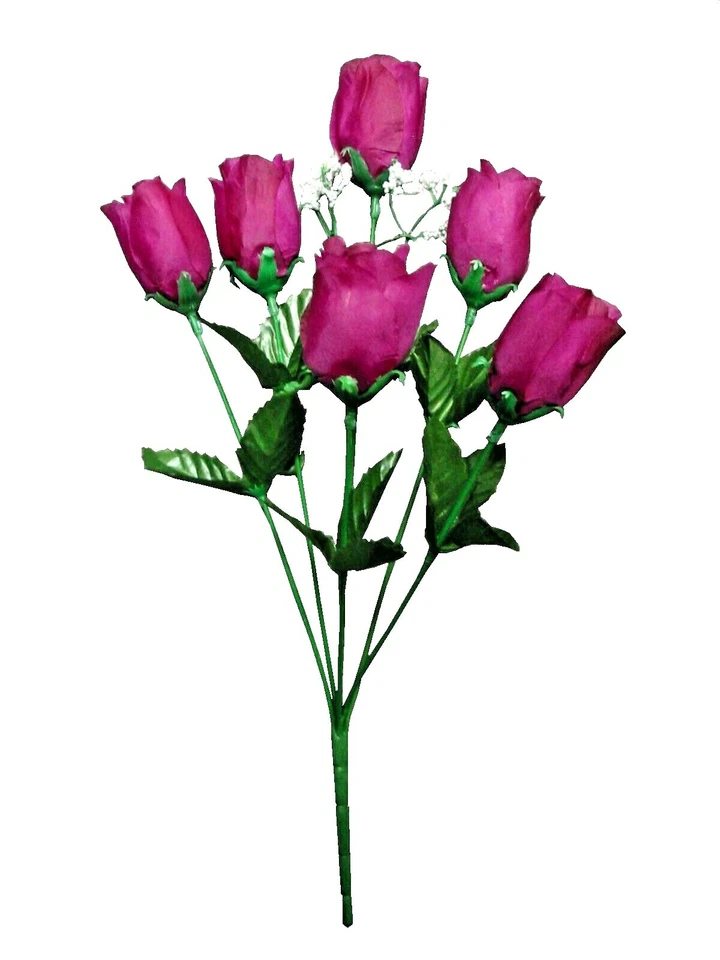 (Paquete de 12) Rosa de Vino 14" Bush Valor Hogar Flor de Seda Decoración Interior/Exterior Artesanía Foto 1 de 1