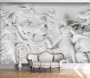 3D Frau Stein Statue 2 Tapete Wandbild Druck Wand Indoor Tapete Wandbilder UK - Bild 1 von 7