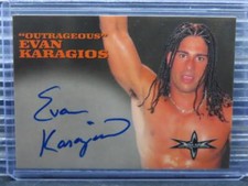 1999 Topps WCW Embossed "Outrageous" Evan Karagios Authentic Signatures Auto