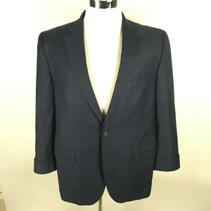 Cremieux Collection Loro Piana Blue Pin Stripe Blazer Suit Jacket Men 44R - Picture 1 of 9