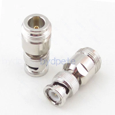 BNC male plug to N female jack Straight RF Coaxial Connector Adapter coax 50ohm - Image 1 of 4